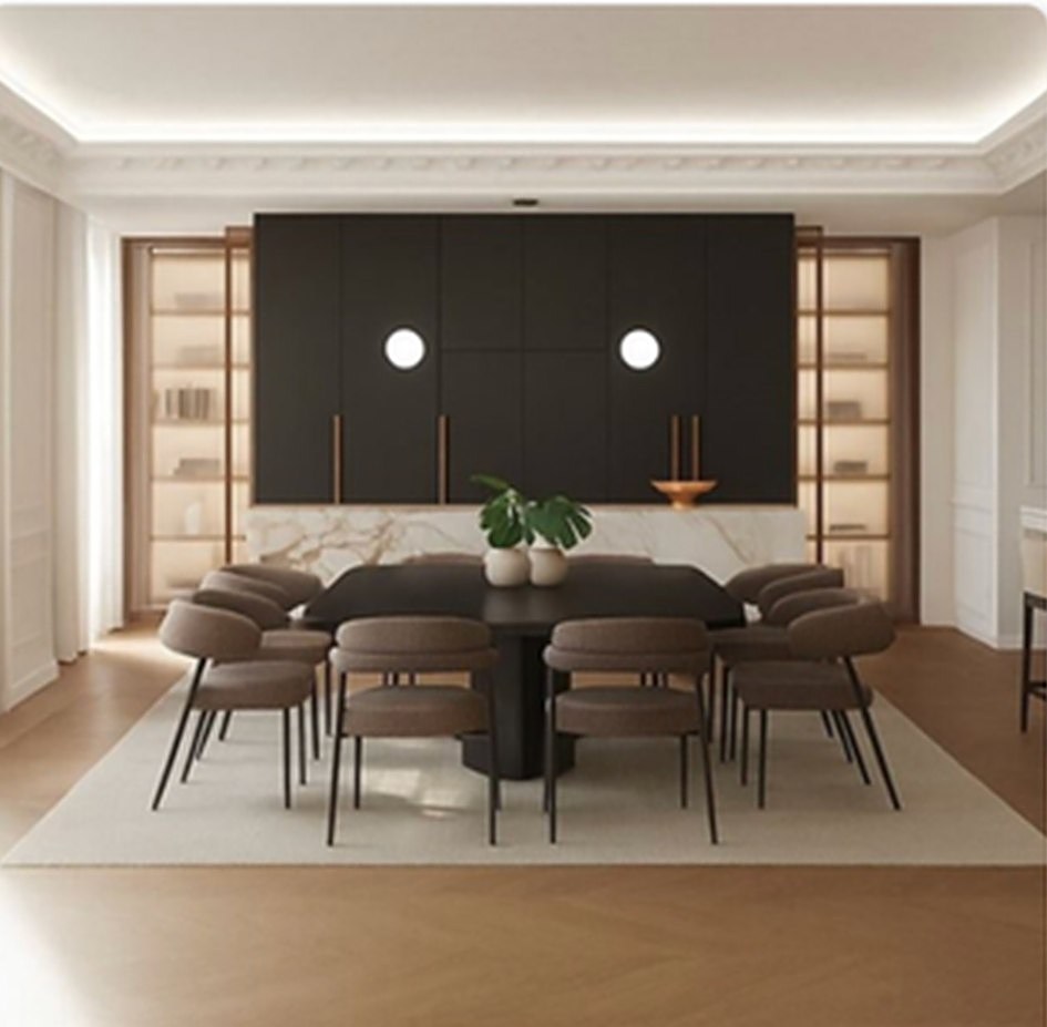 Interior de diseño preparado para la comercialización de una vivienda de lujo